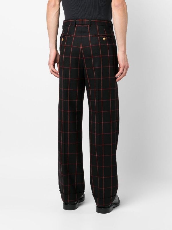 Check Pattern Wool Pants