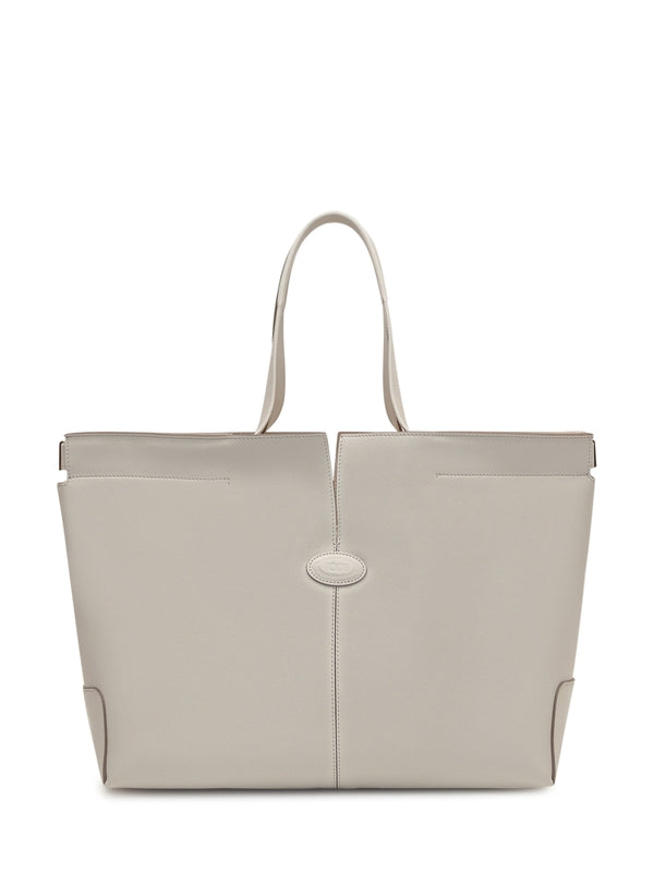 Di Logo Patch Leather Tote Bag