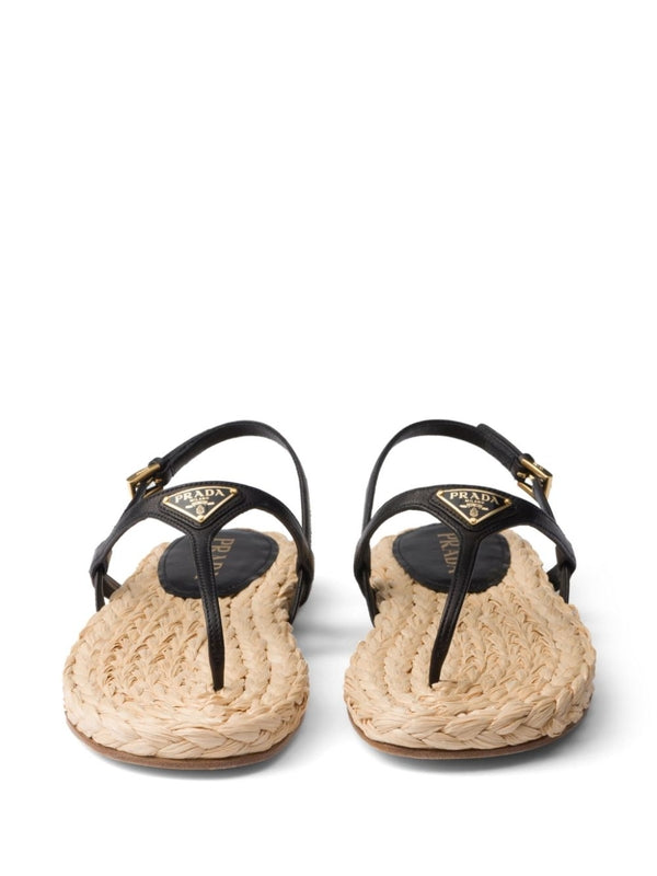 Triangle Logo Strap Leather Sandals