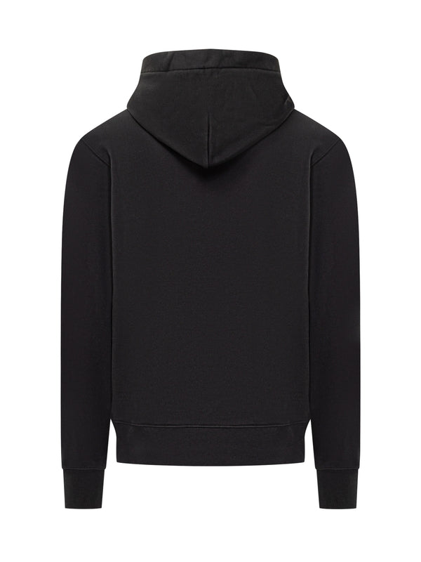 Logo Chain Embellished Cotton Hoodie