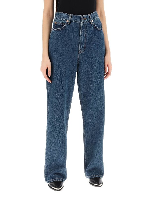 Low-Rise Cotton Denim Pants