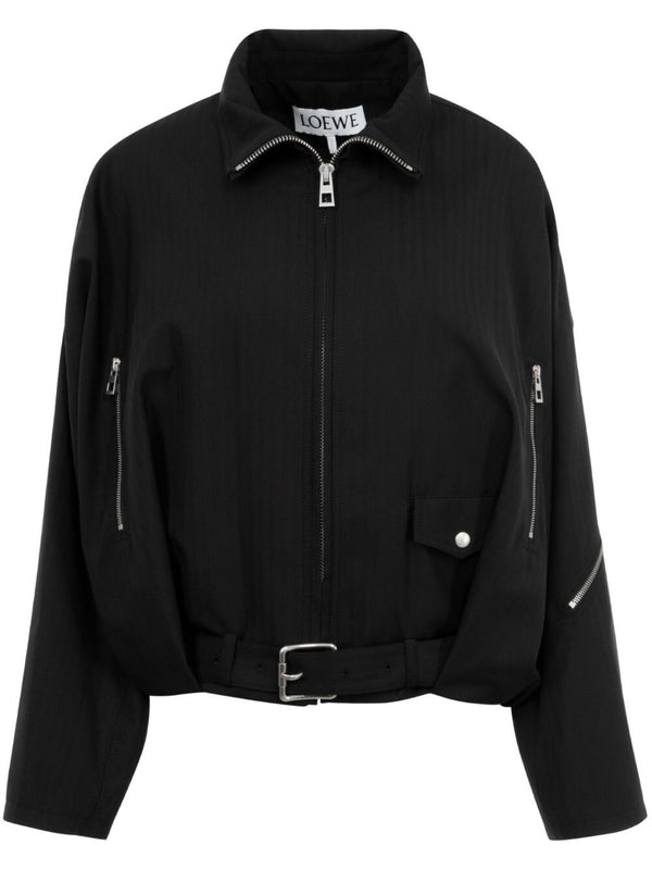 Black Wool Biker Jacket