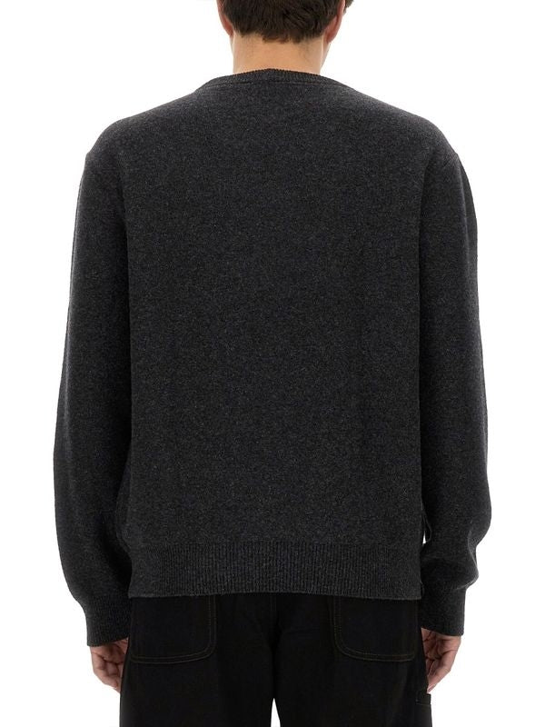 Crewneck Long-sleeve Wool Sweater