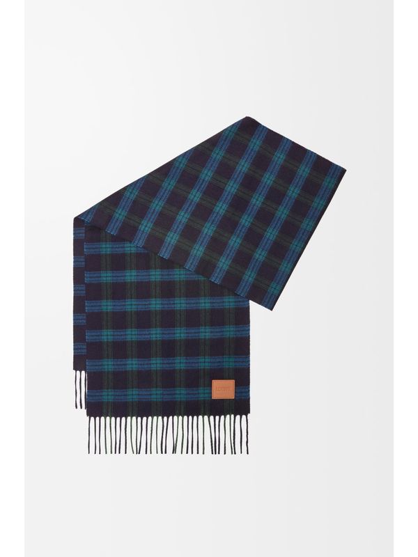 Logo Patch Check Cashmere Silk Muffler