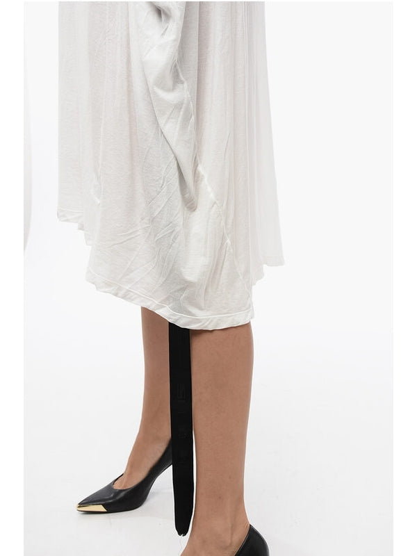 White Cotton Sheer Midi Dress