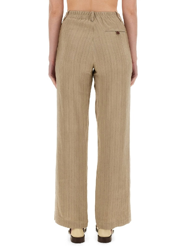 Stripe Linen Blend Pants