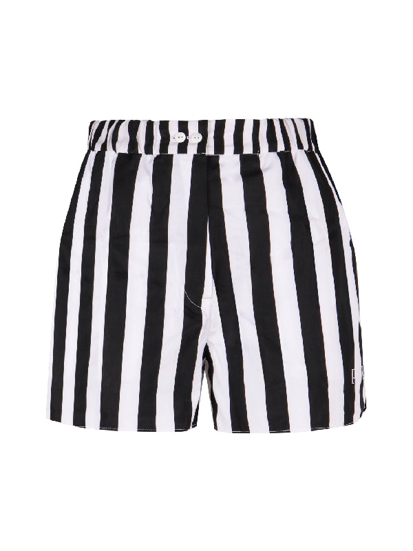 Stripe Pattern Cotton Shorts