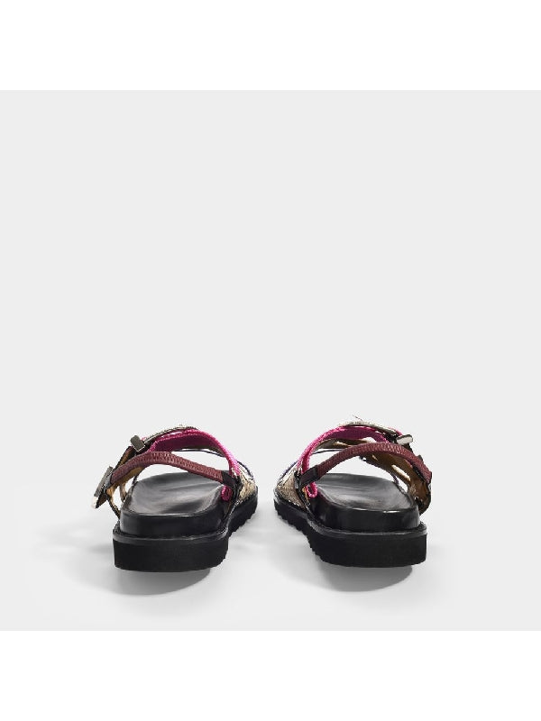 Multi Buckle Strap Slingback Sandal