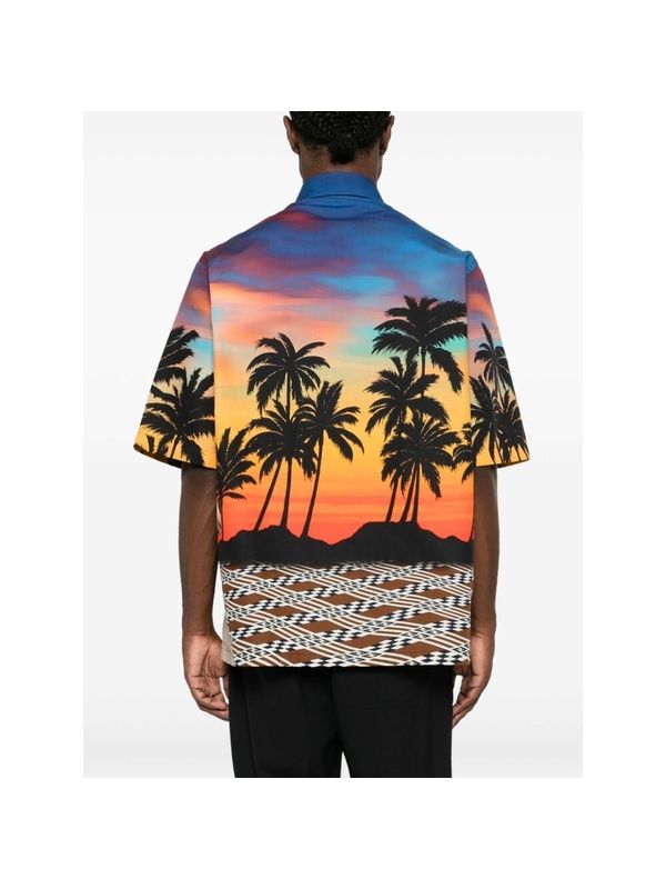 All-Over Printing Cotton Short Sleeve
  Shirt