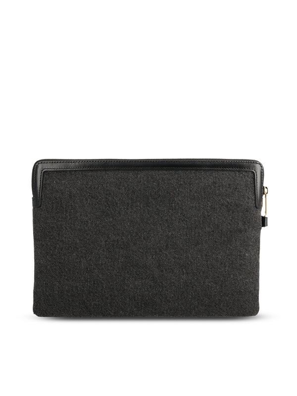 Triomphe Denim Small Clutch Bag
