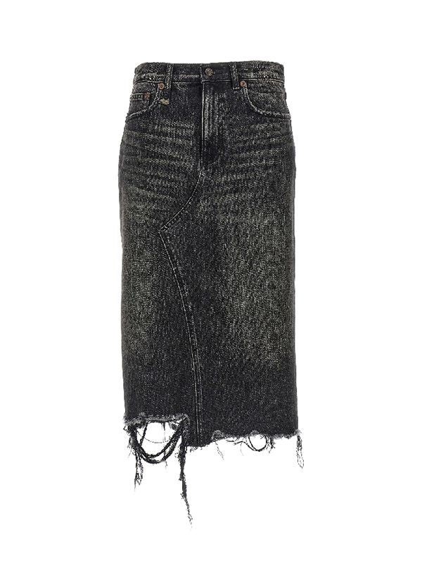 Jesse Distress Denim Skirt