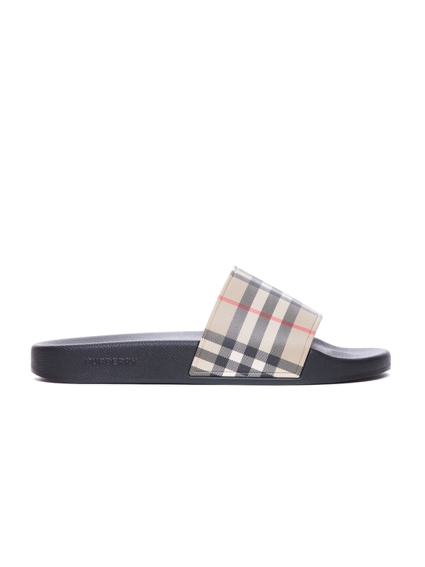 Burberry Black Beige Slides