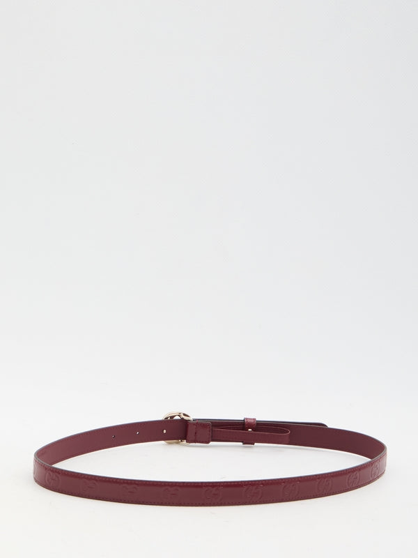 Belt with Interlocking G buckle Leather Belts