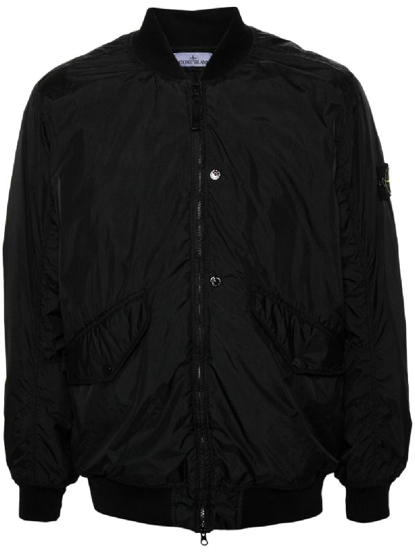 Woven Patch Nylon Bomber Jacket