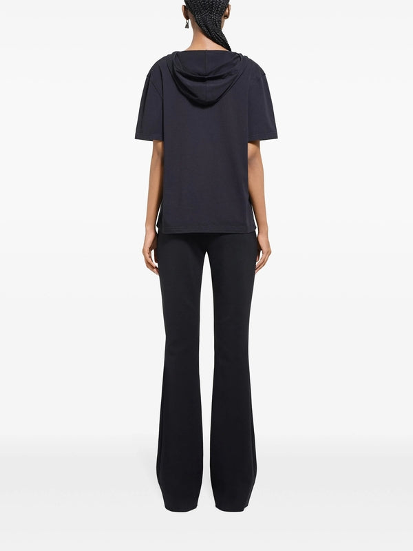 ロゴパッチ半袖パーカートップ