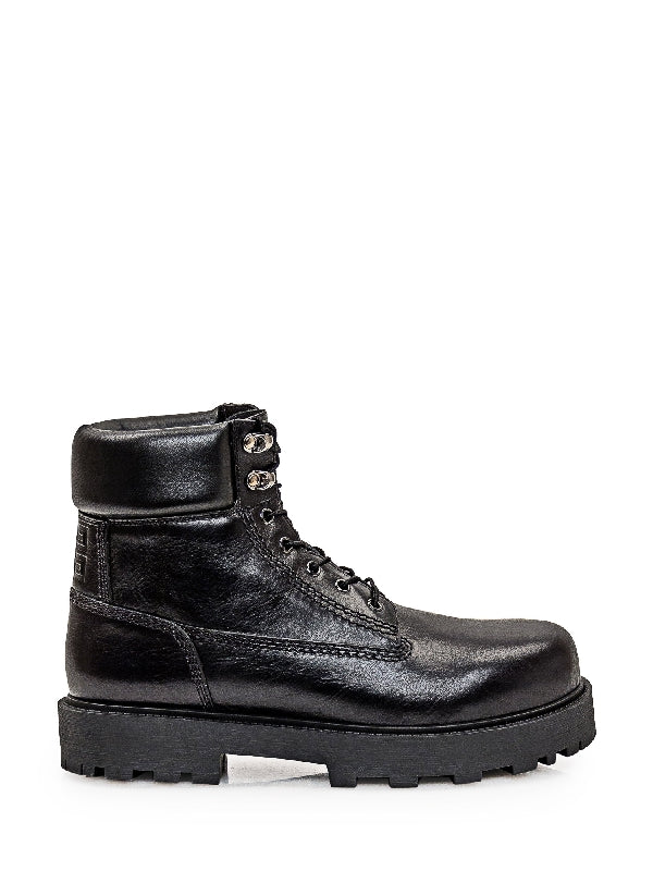 4g Embossed Lace-Up Calfskin Boots