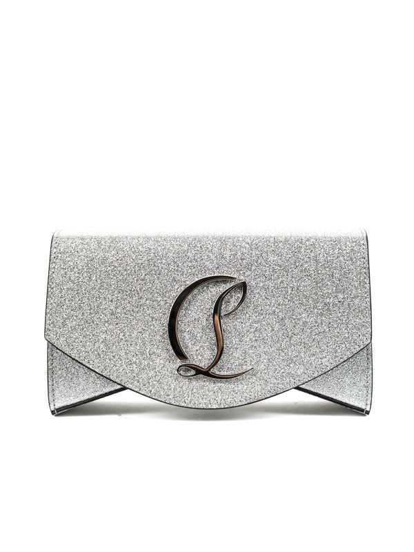 Logo Embellished Metallic Shoulder Bag