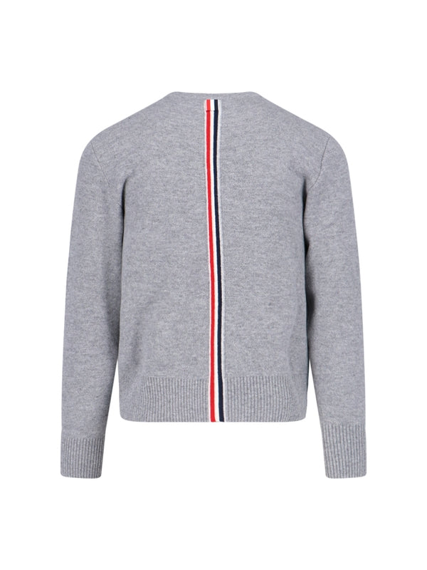 4-Bar Crewneck Wool Knit