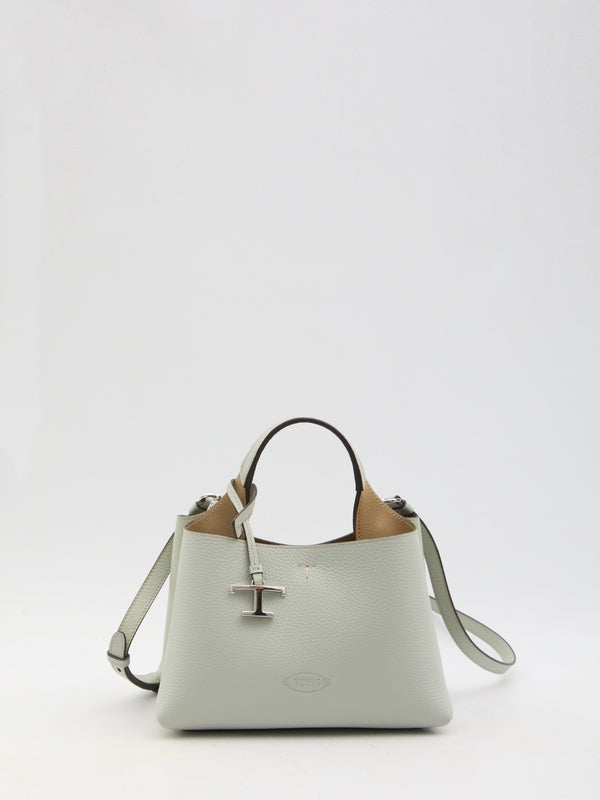 T Logo Decorative Leather Tote Bag