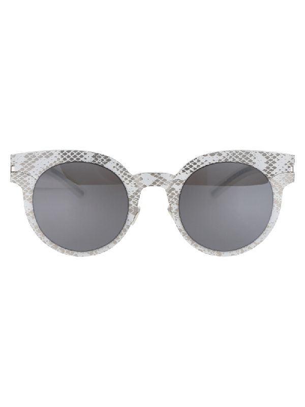 Margiela Python Pattern Round Sunglasses