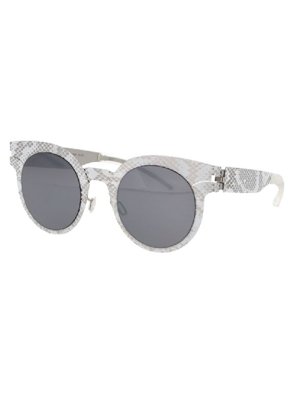 Margiela Python Pattern Round Sunglasses