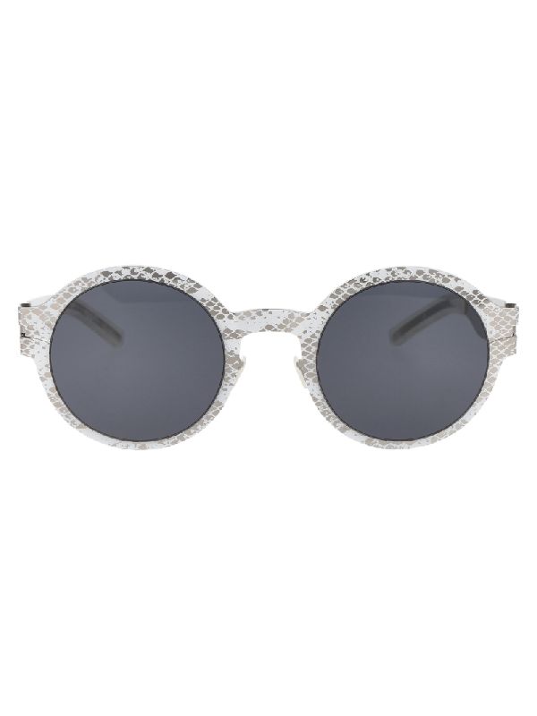 Margiela Python Pattern Round Sunglasses