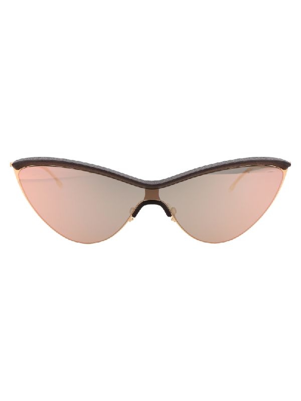Margiela Brown Gold Cat-eye Sunglasses