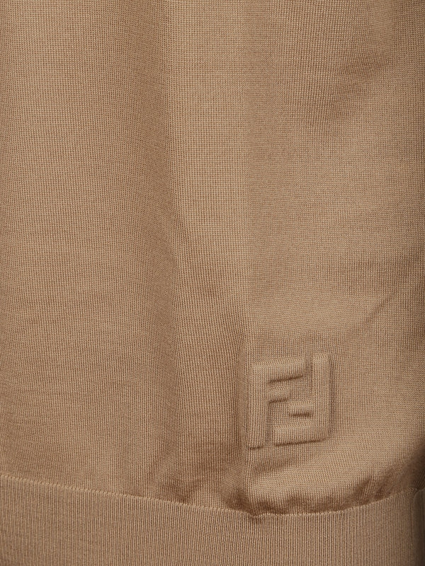 ベージュウールポロシャツ
