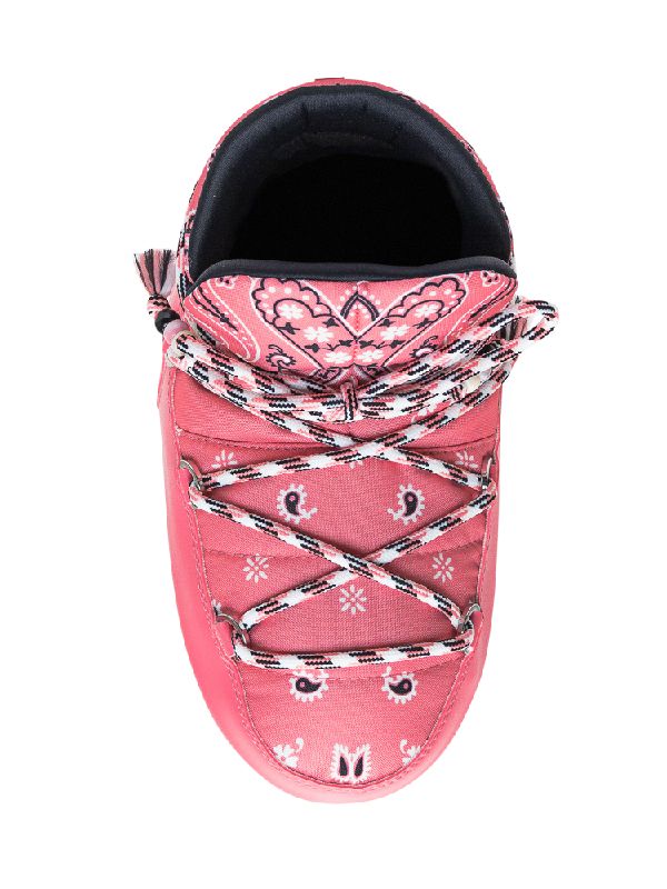 Bandana Pattern Lace-Up Moon Boots