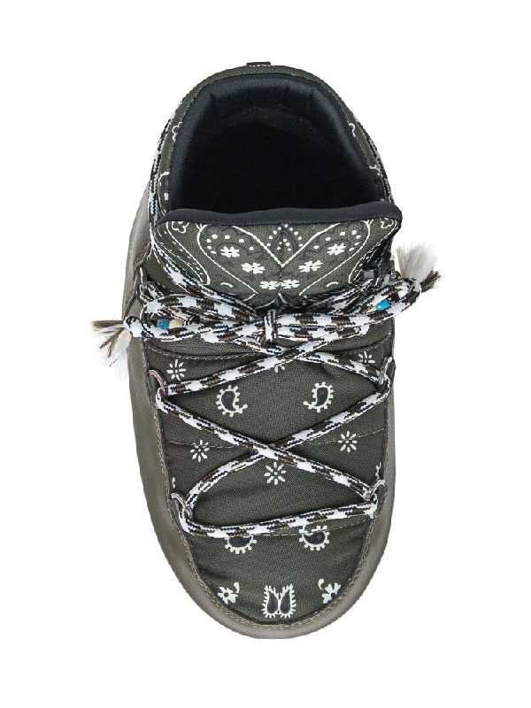 Bandana Pattern Lace-Up Moon Boots