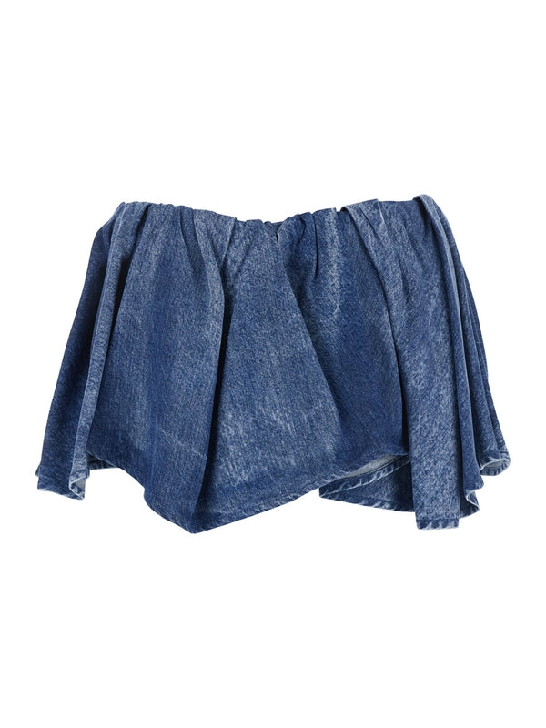 RIA Drape Denim Skirt
