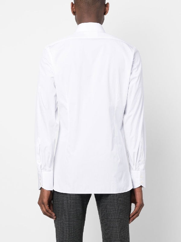 White Cotton Long Sleeve Shirt