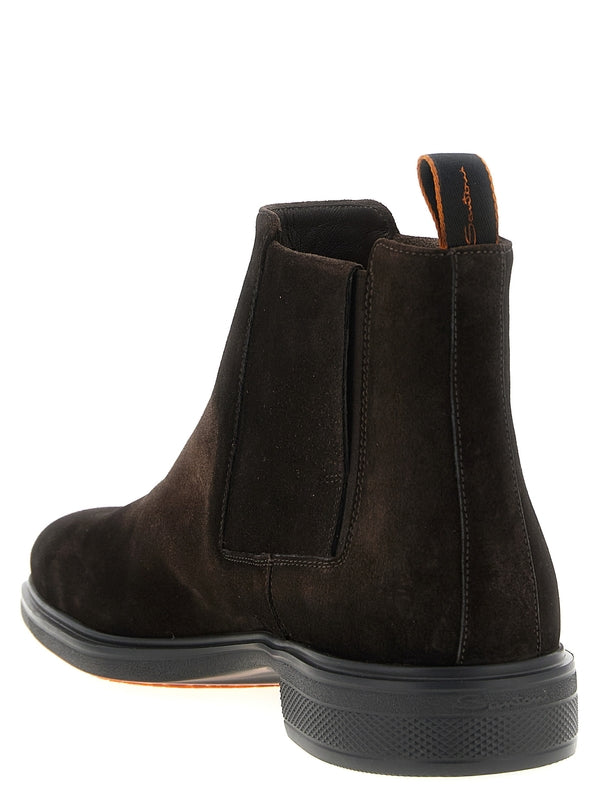Santoni Brown Chelsea Boots