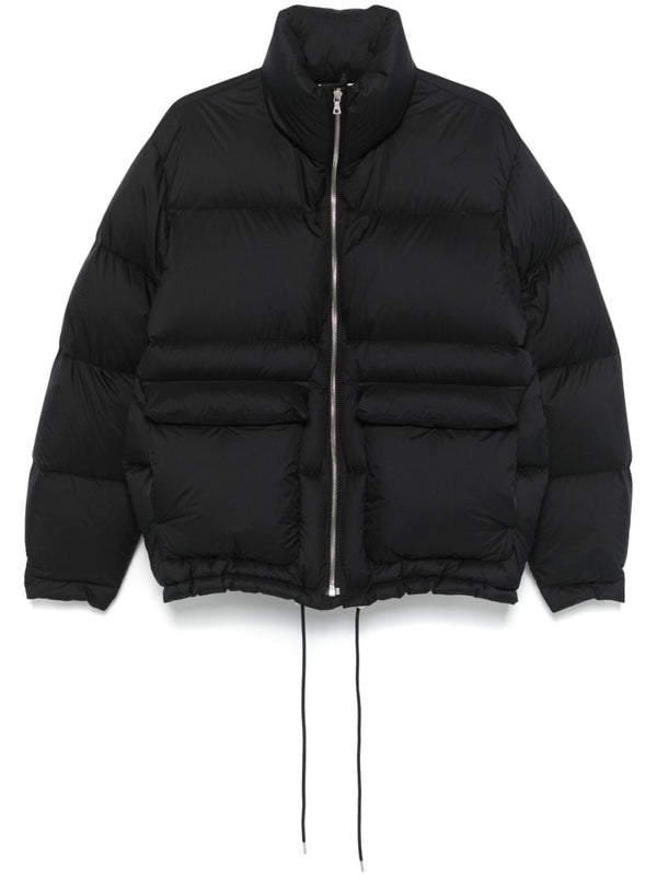 Drawstring Nylon High Neck Down Jacket