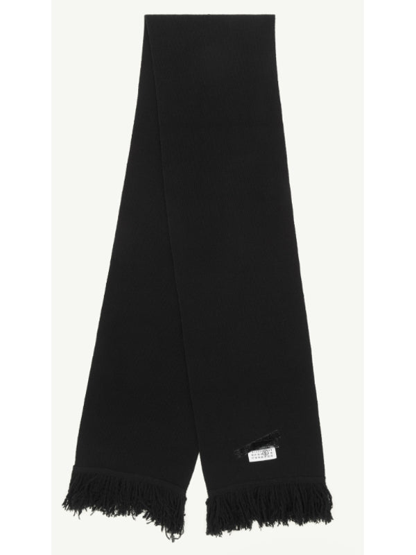Mm6 Maison Margiela Black Wool Mufflers