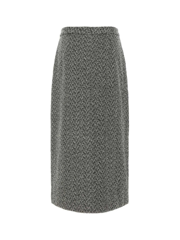 Wool Blend Midi Skirt