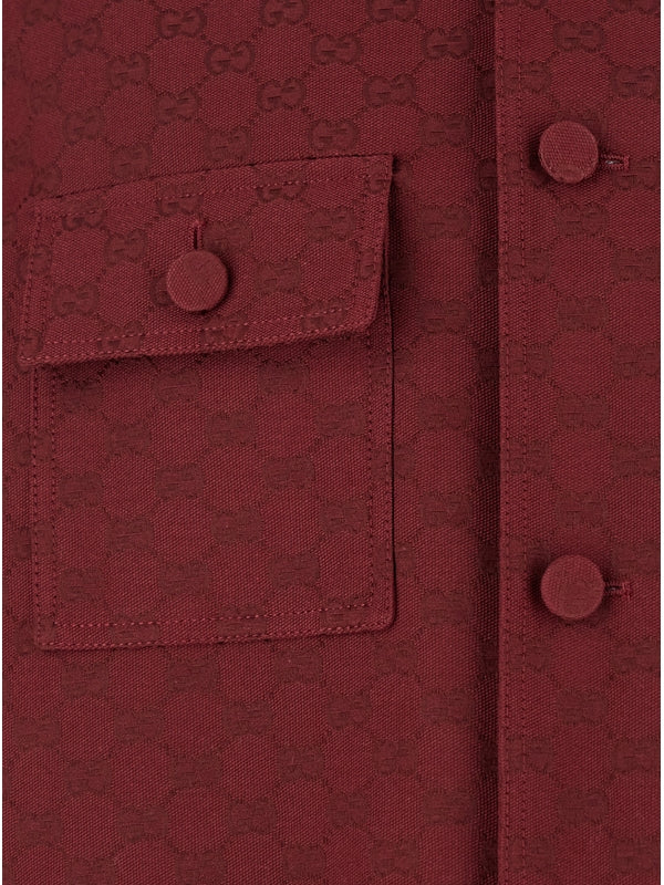 Bordeaux Jacket with All-Over GG Motif in Cotton Blend Man Jackets