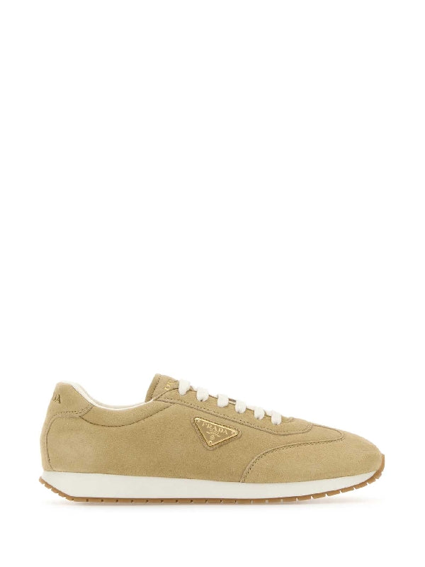 Triangle Logo Suede Sneakers