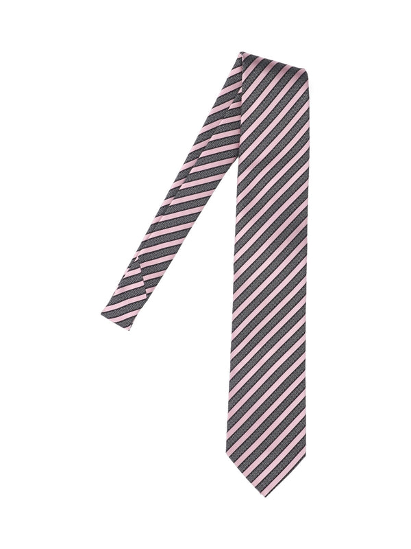 Z Zegna Pink Striped Neck Ties