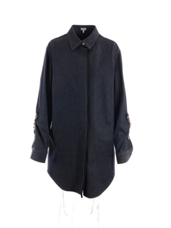 Chain Detail Denim Shirt Dress