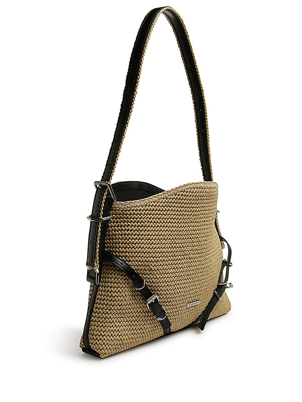 Voyou Raffia Medium Shoulder
  Bag