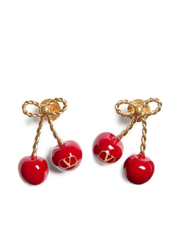 Valentino Red Gold Earrings