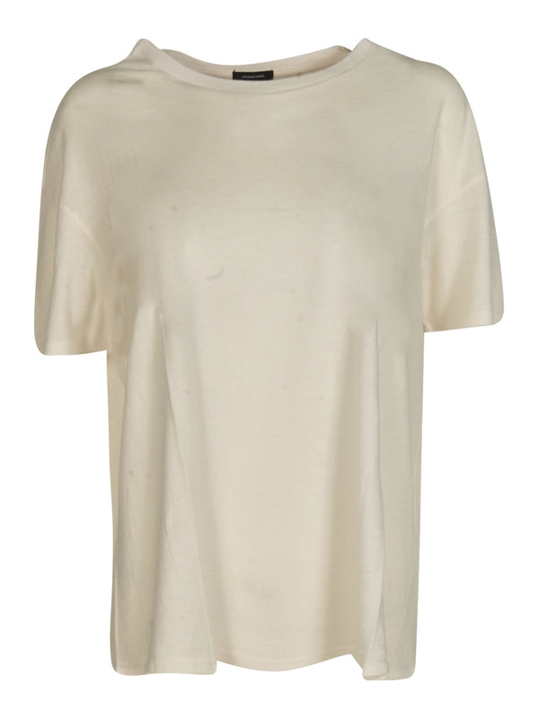 Cotton Cashmere Crew Neck T-shirt