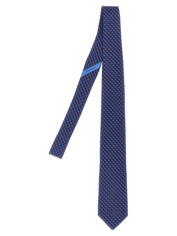 Gancini Pattern Silk Tie