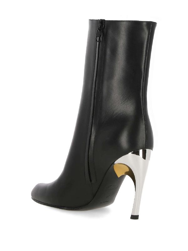 Armadillo Leather Ankle Boot Heel