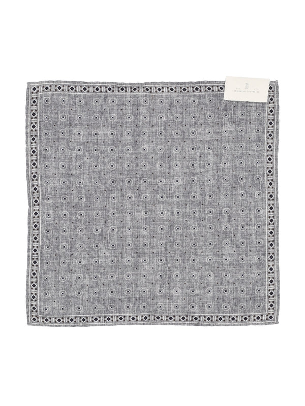 Brunello Cucinelli Grey Silk Mufflers