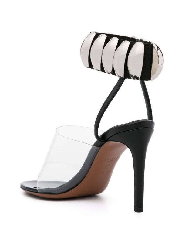 Ankle Metallic Pebble Calfskin Sandal
  Heels