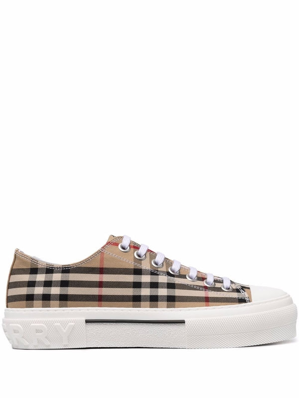 Vintage Check Cotton Sneakers