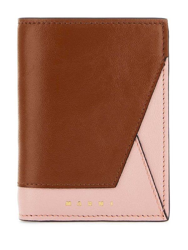 Bicolor Leather Folding Wallet