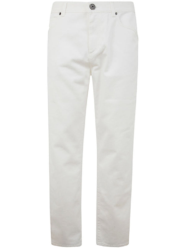 Western Cutout White Denim Pants